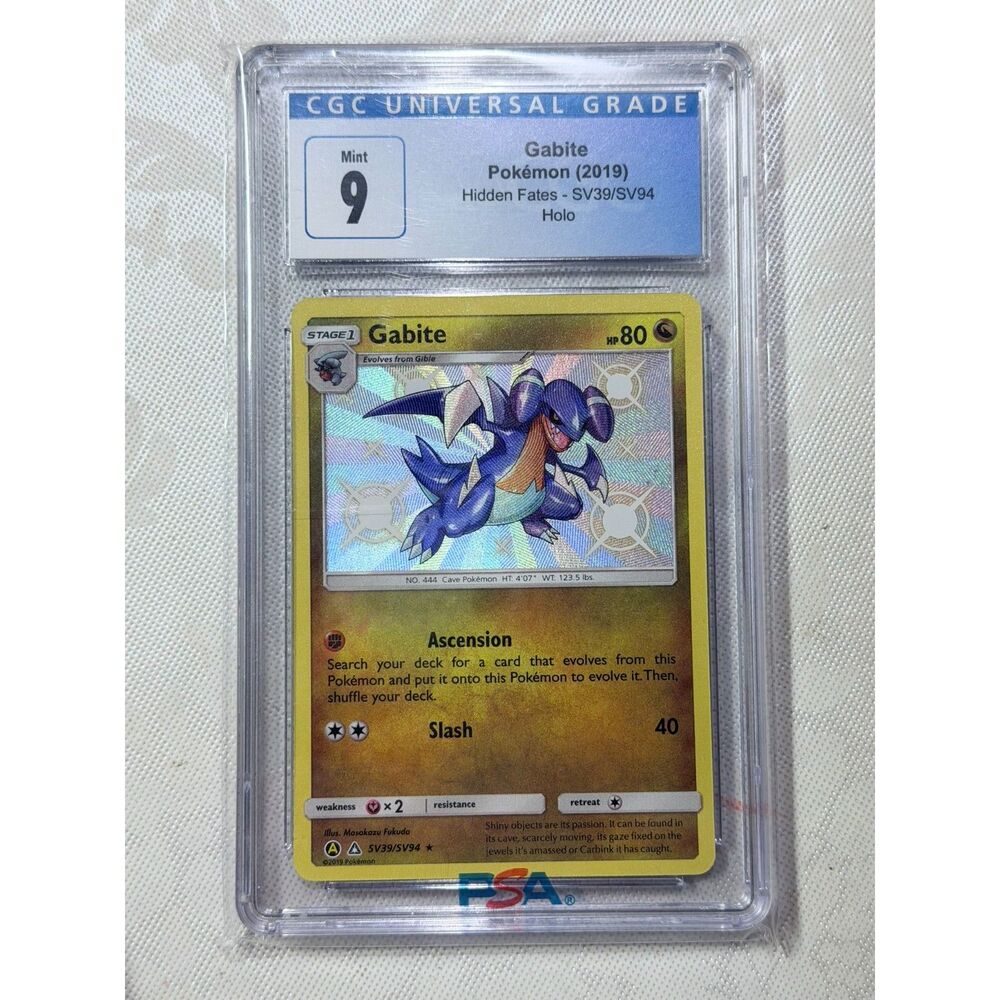 2019 Pokemon Sun & Moon Hidden Fates Sv39 Gabite-holo CGC Rated 9